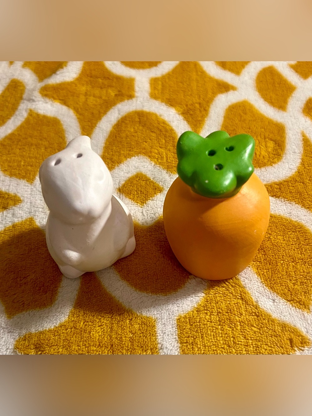 Rabbit & Carrot Decorative Salt & Pepper Shakers Set